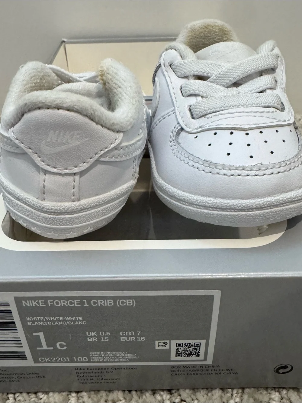 Nike White Toddler Leather Sneakers with Swoosh